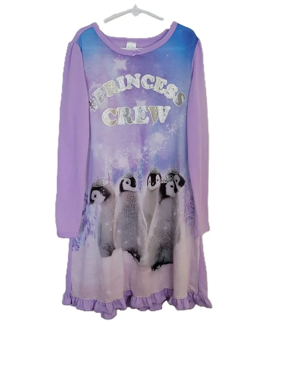 The Children’s Place Girls Nightgown Lavender Ruffle Hem Long Sleeve · L 10/12